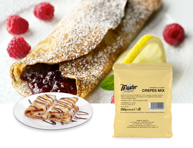 Powdered mix for crêpes 